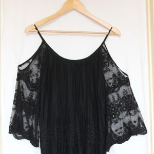 black off the shoulder lace dress